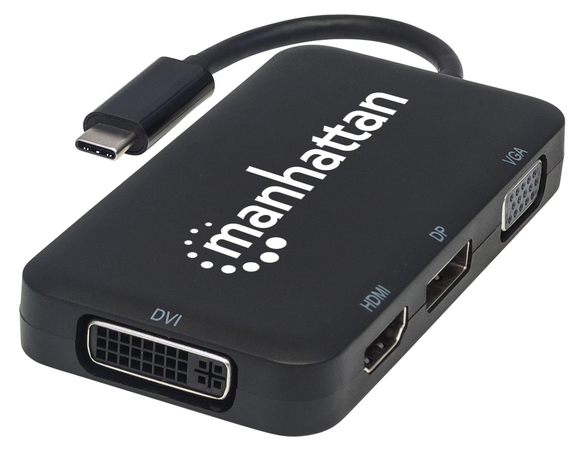 Adattatore Convertitore USB-C™ 4 in 1 a DP/HDMI/DVI/VGA Nero
