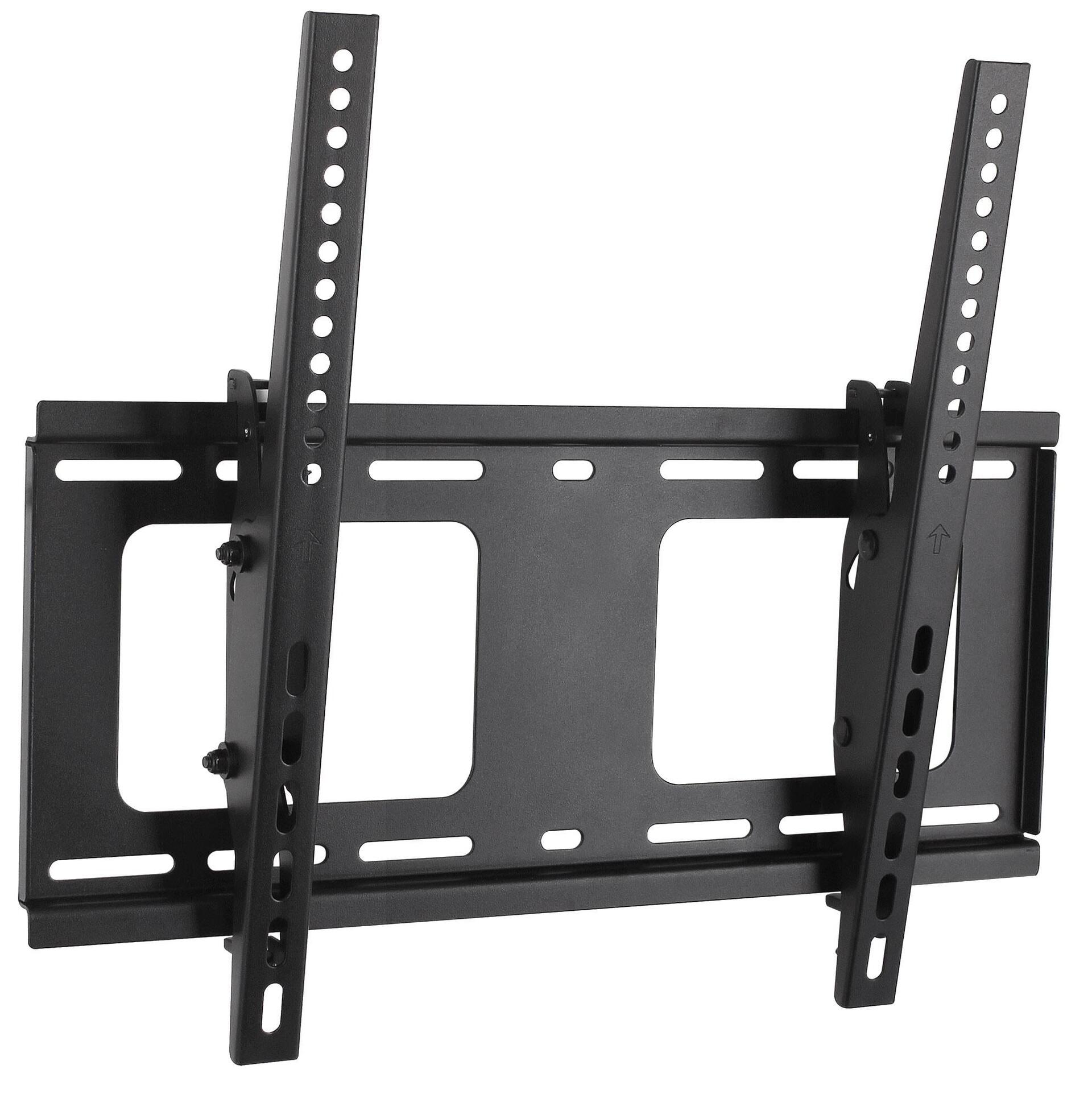Supporto a Muro Inclinabile con Regolazione Altezza TV LED LCD 32-55'' Nero