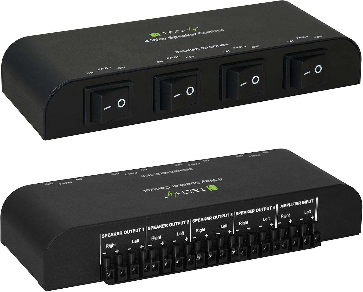 Commutatore audio per casse acustiche 4 vie con Terminali a vite