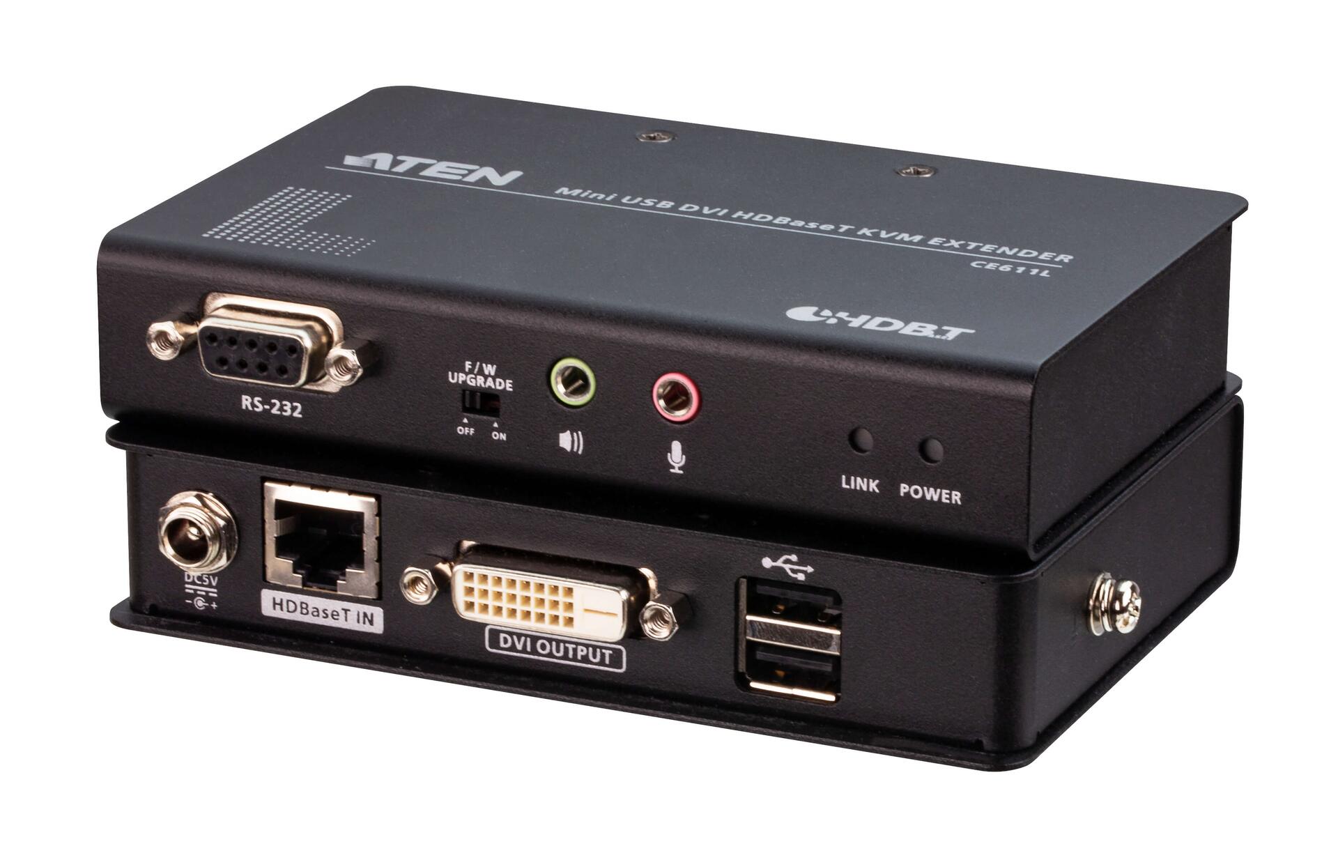 Estensore KVM Mini USB DVI HDBaseT, CE611
