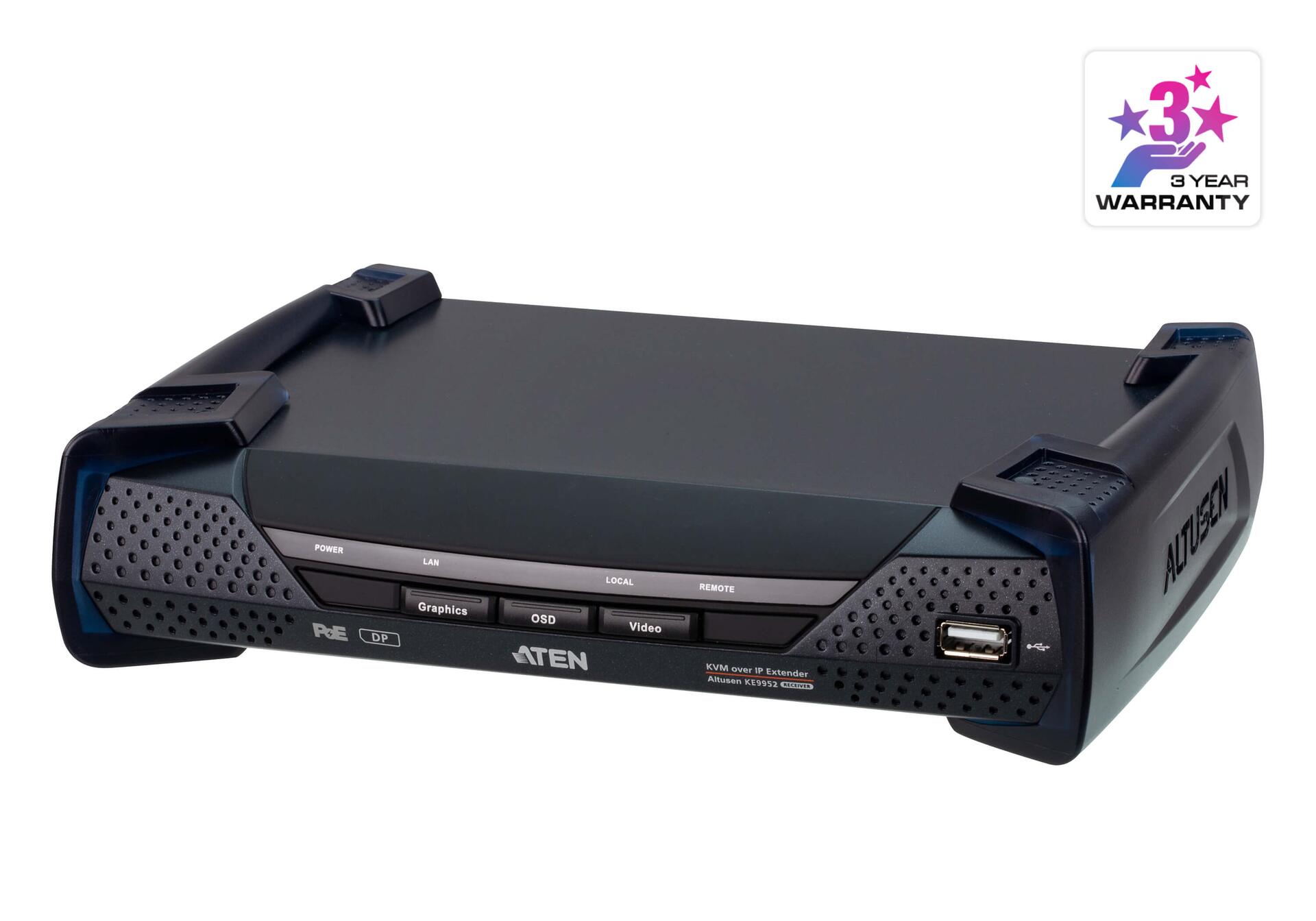 Ricevitore KVM over IP 4K DisplayPort Display Singolo PoE, KE9952R