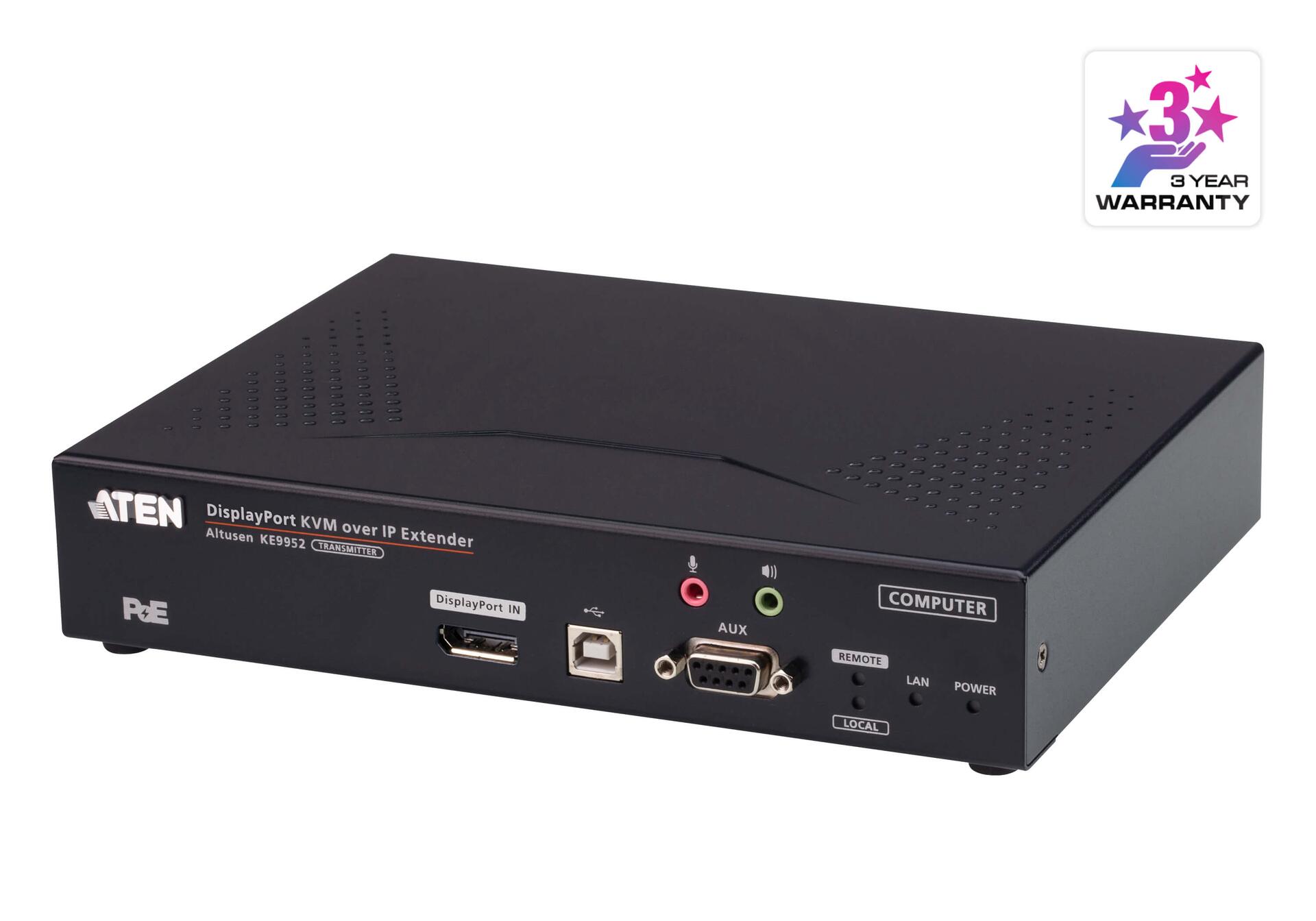 Trasmettitore KVM over IP 4K DisplayPort Display Singolo PoE, KE9952T