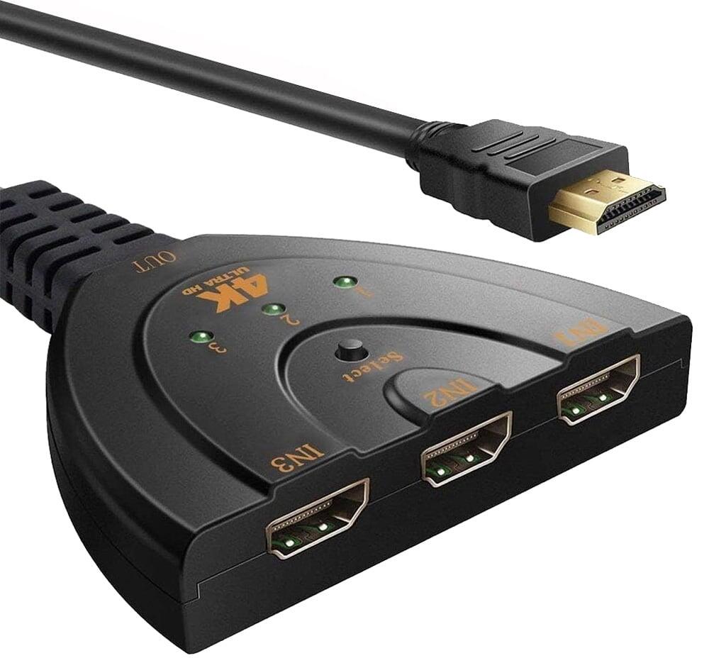 Switch Splitter HDMI 3x1 Pigtail 4Kx2K Compatto