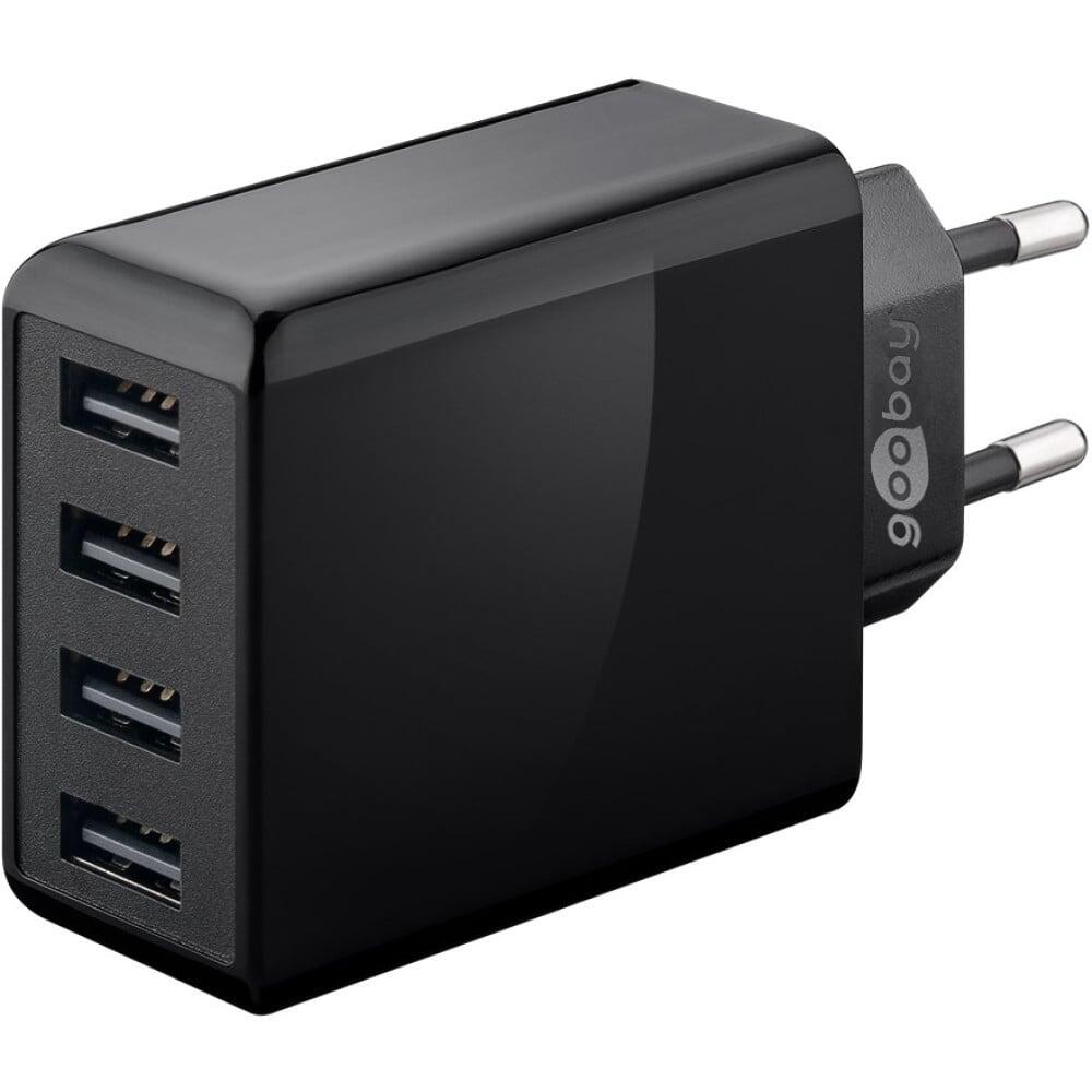 Caricatore da Muro USB a 4 vie 30W Nero