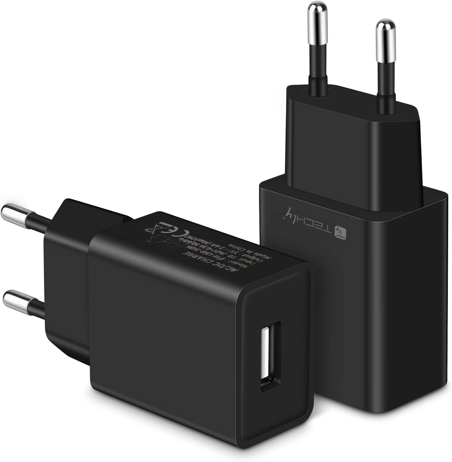 Caricatore Alimentatore USB-A da Muro 5V 2.4A per Smartphone o Tablet