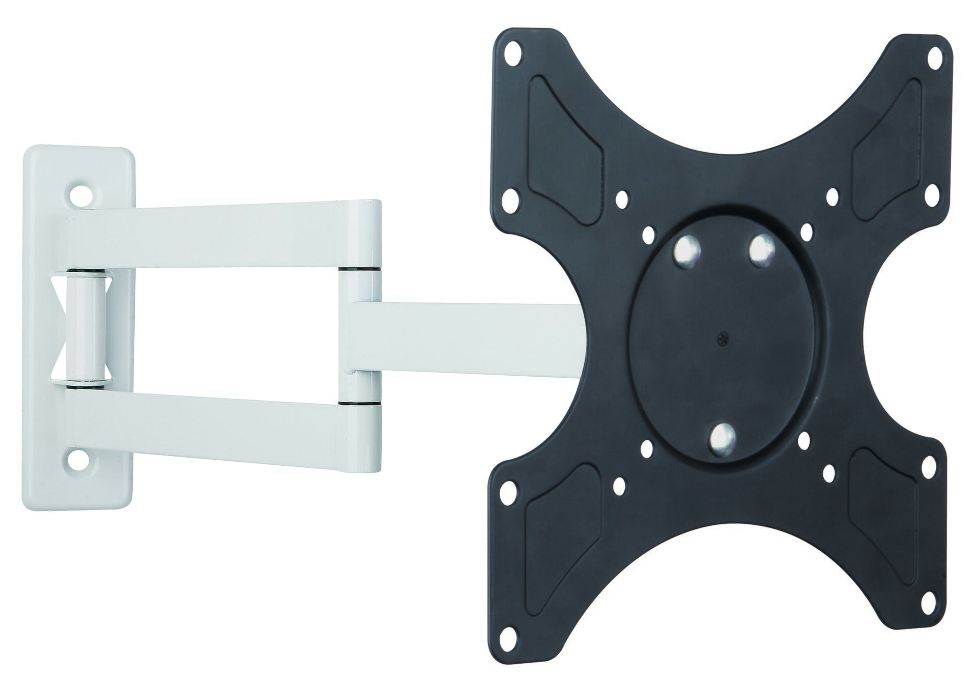 Supporto a Muro per TV LED LCD 19-37'' Inclinabile 3 Snodi Bicolor Bianco Nero