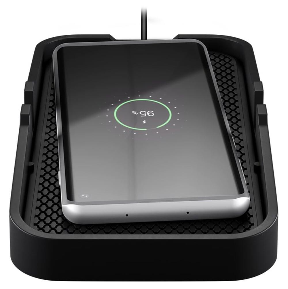 Caricatore Smartphone Qi Wireless da Auto 15W Silicone Nero