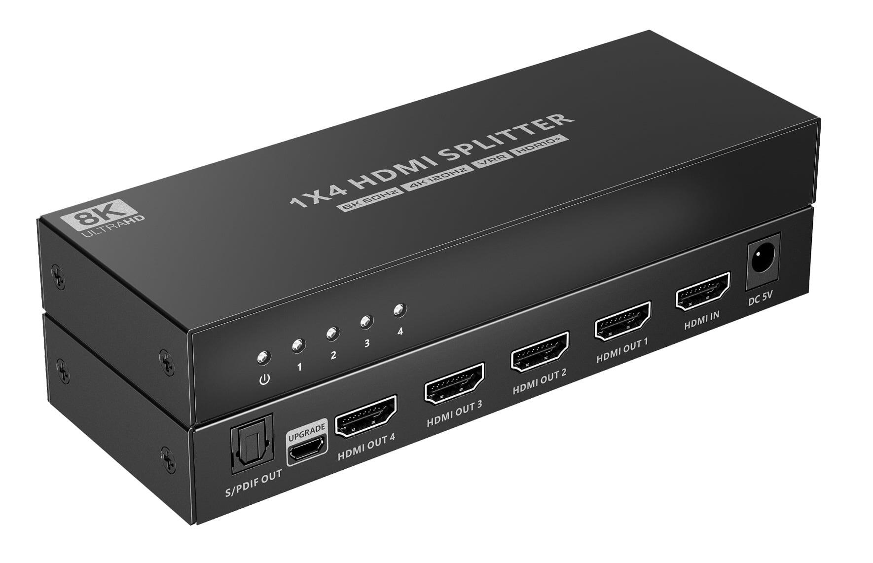 Splitter HDMI 8K UHD 3D 60Hz 4 vie CEC SPDIF Ottico