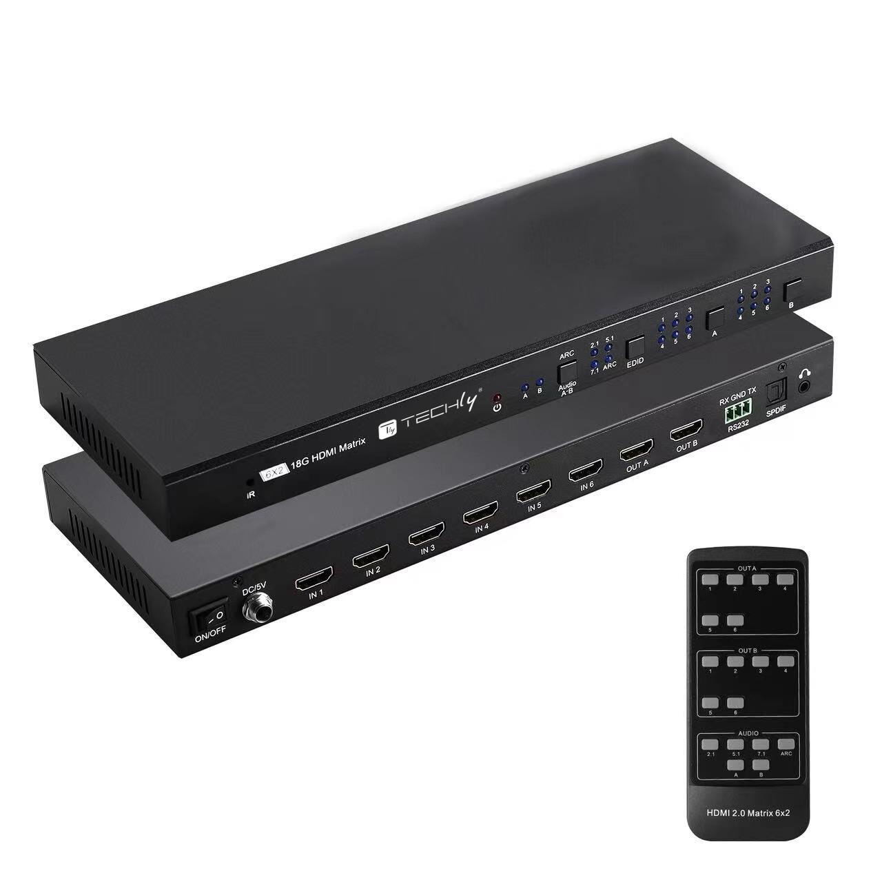 Matrix HDMI 2.0 6X 2 18Gbps 4k@60Hz con Audio e ARC