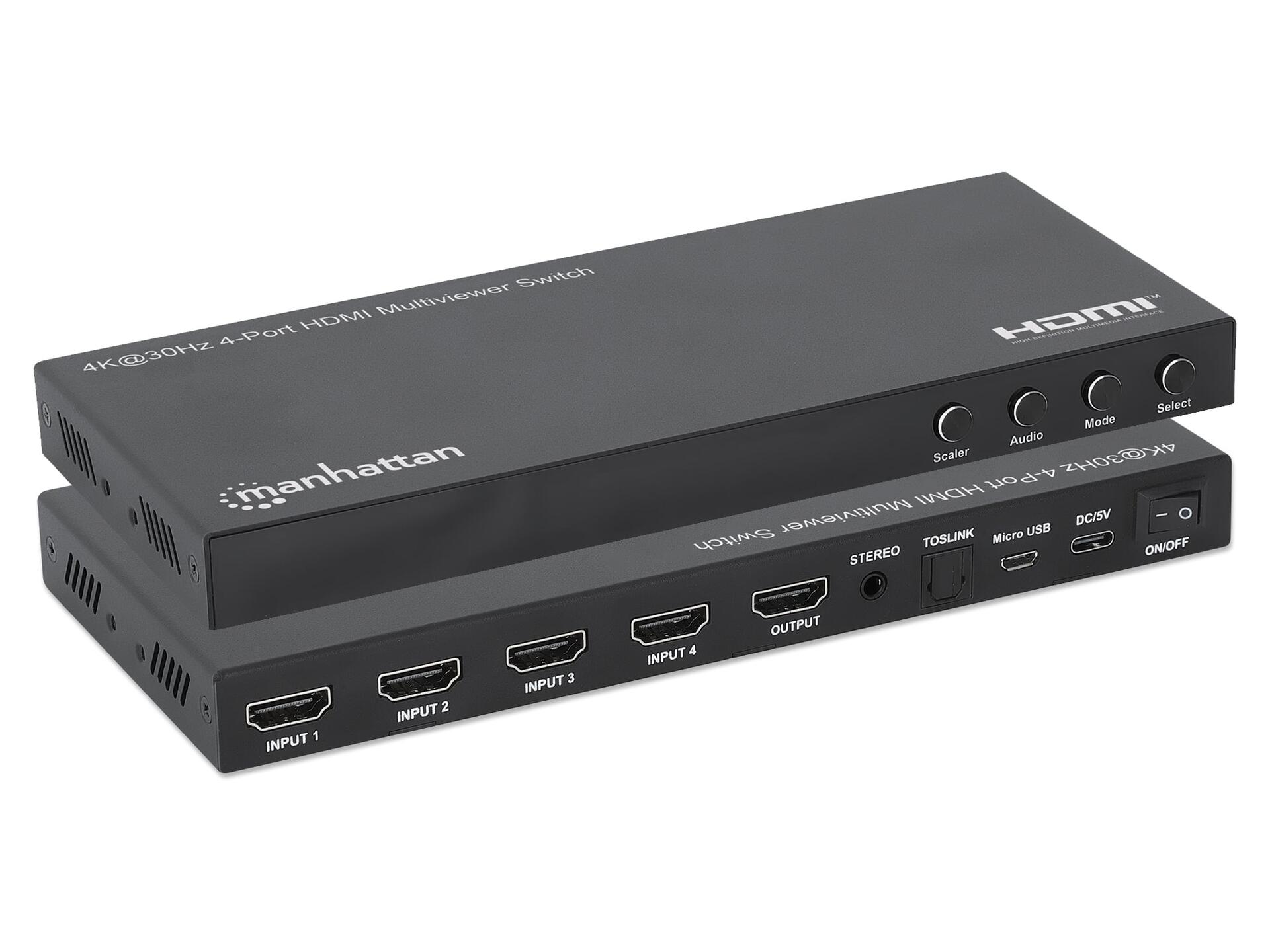 Switch Multiviewer HDMI 4K@30Hz 4x1 Nero