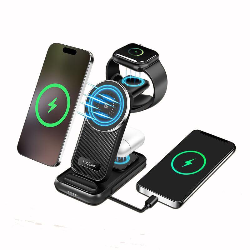 Stazione di Ricarica Wireless USB-C™ 4 in 1 compatibile con Apple MagSafe 20,5W Nero