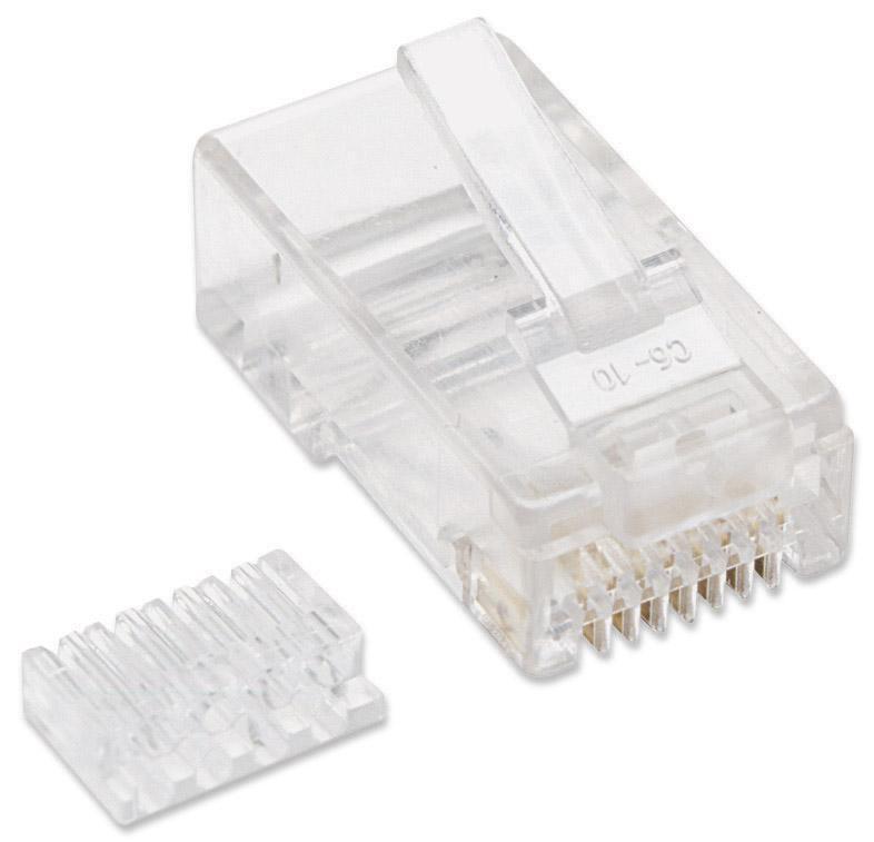 Plug Modulari RJ45 Cat5E con Slitta per Cavo Flessibile UTP