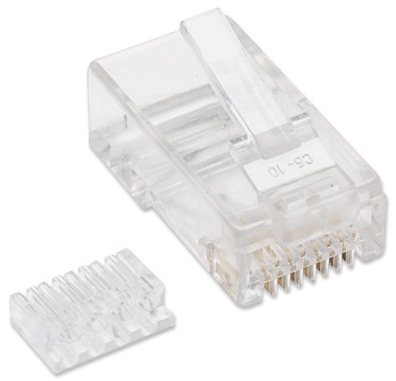 Plug Modulari RJ45 Cat6 con Slitta per Cavo Flessibile UTP