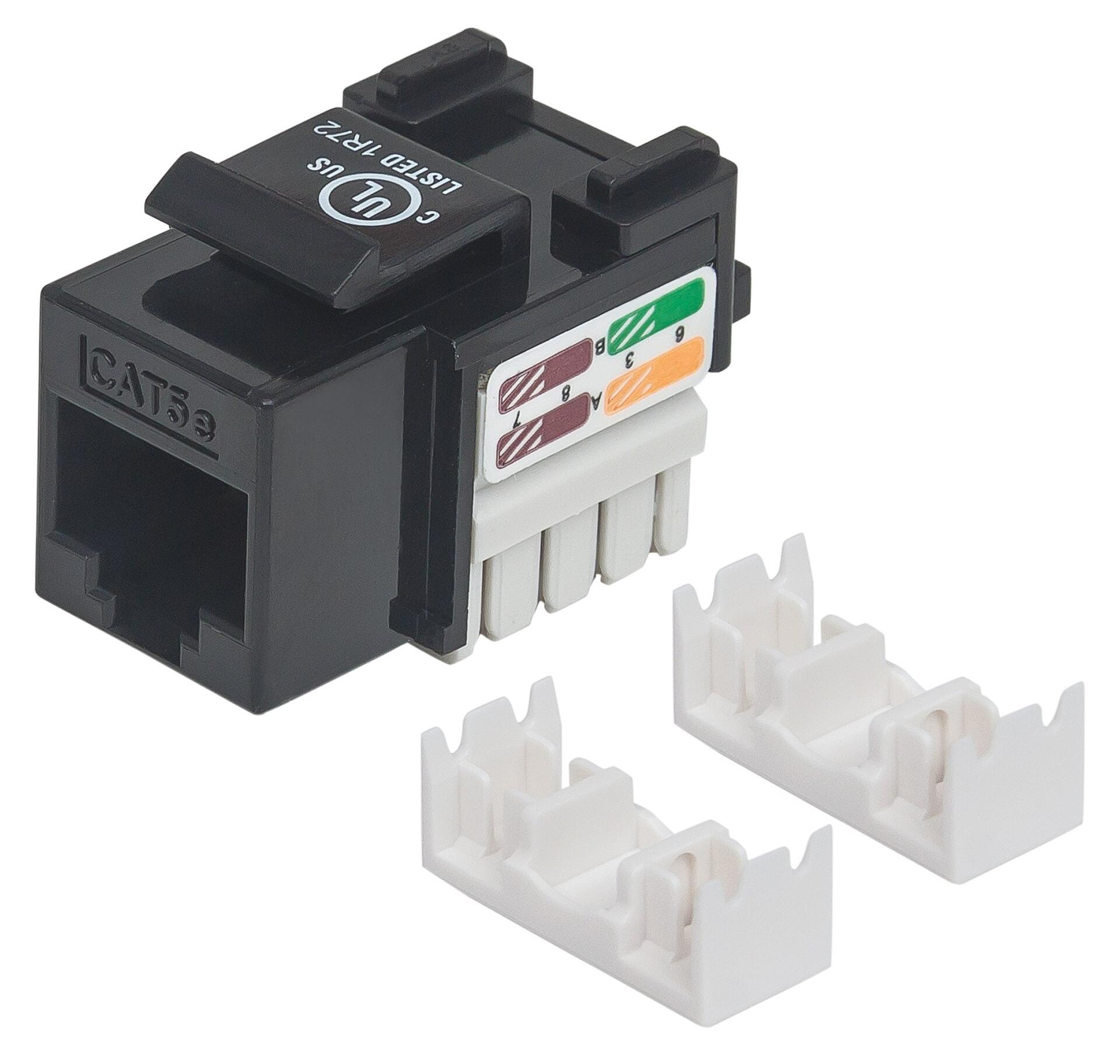 Frutto Keystone RJ45 Cat.5E UTP IDC 90° Nero