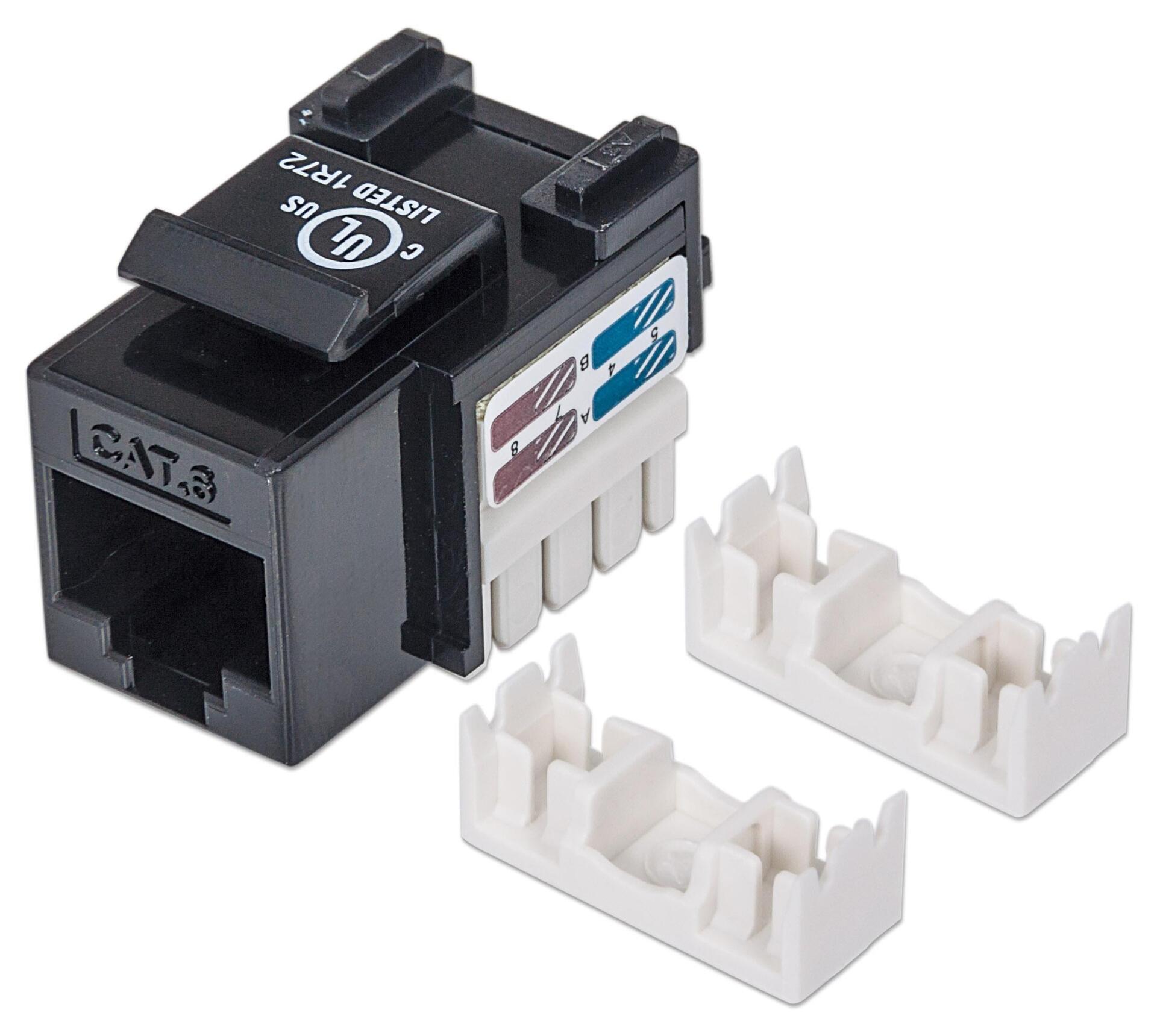 Frutto Keystone RJ45 Cat.6 UTP non schermato Nero