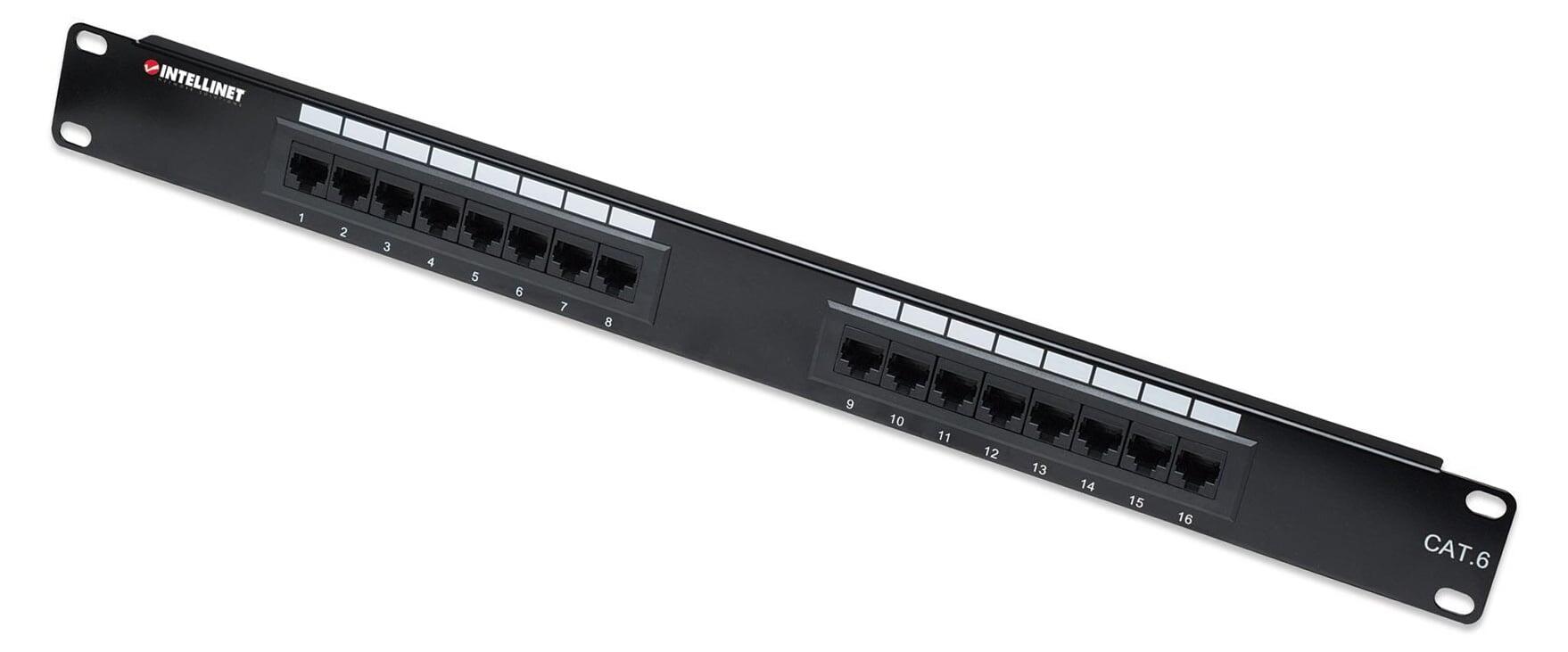 Pannello patch UTP 16 posti RJ45 cat. 6