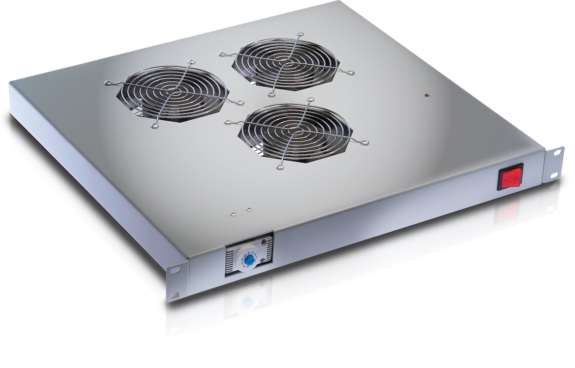 Ventole per Rack 19'' 3 Ventole con Termostato Grigio