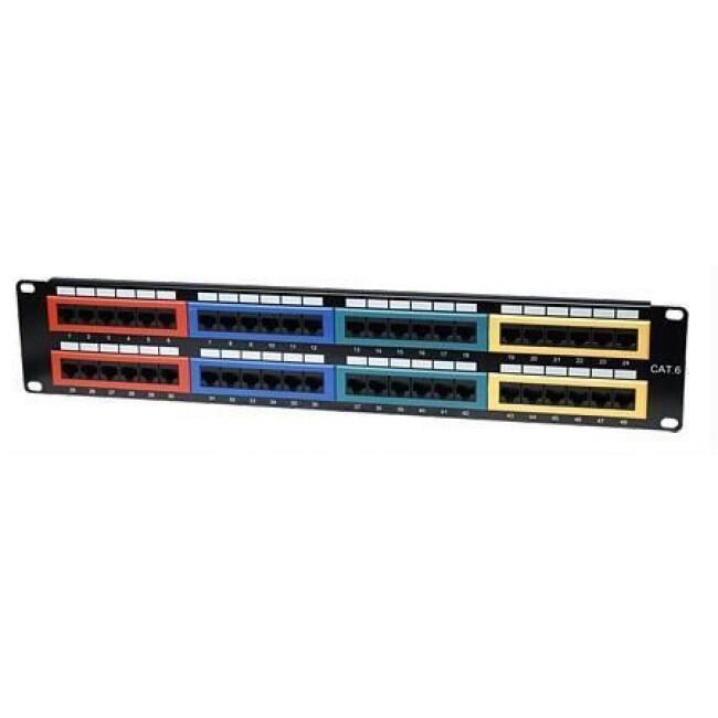 Pannello Patch UTP 48 Porte Cat.6 Codifica Colorata