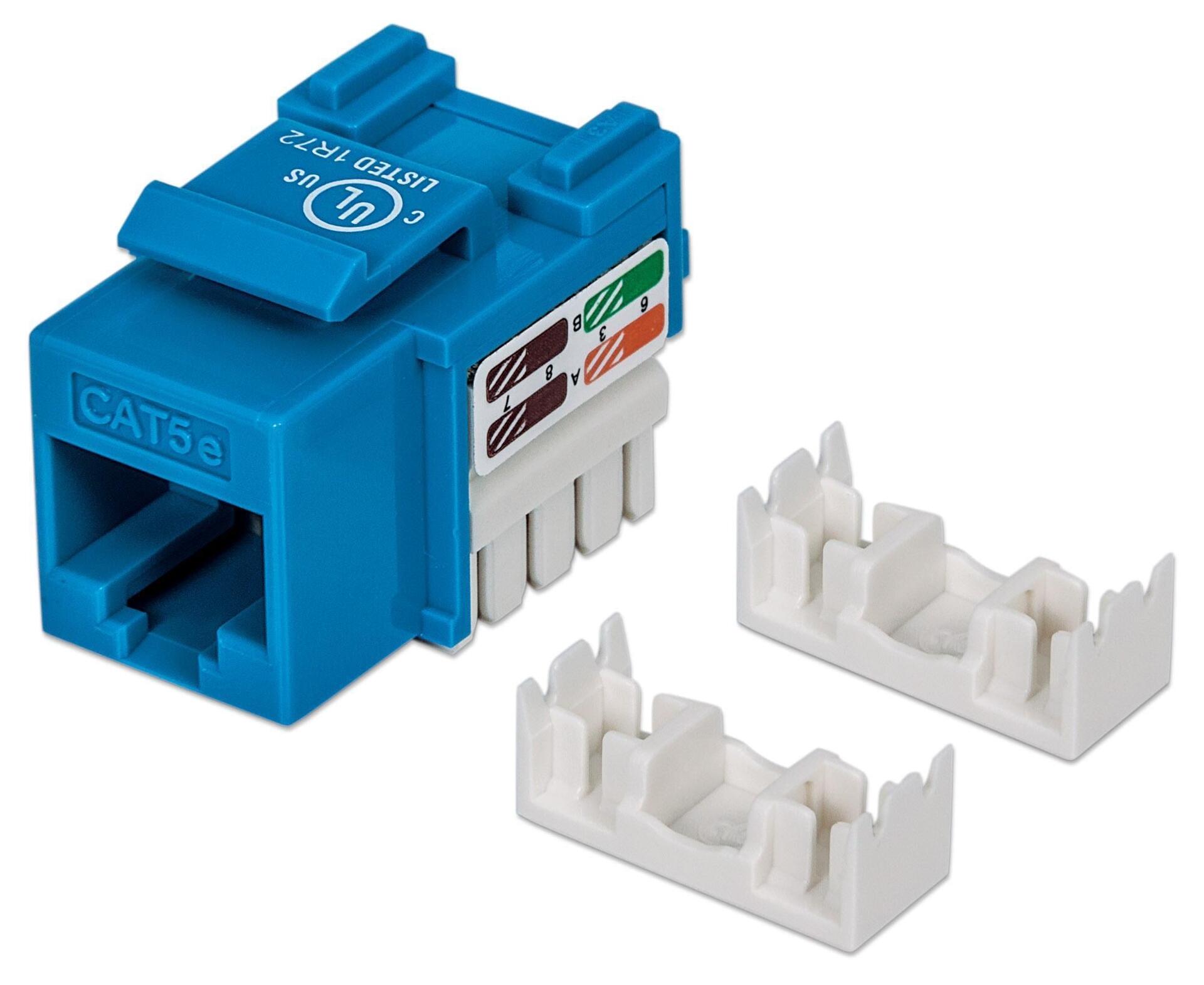 Frutto Keystone RJ45 Cat.5E UTP IDC 90° Blu