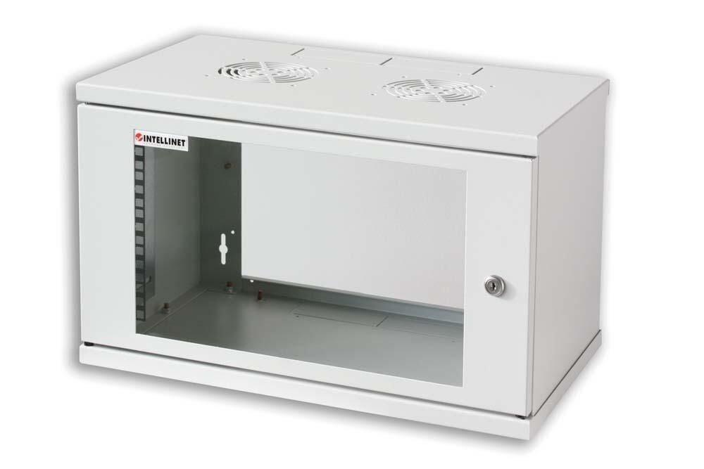 Armadio Rack 19'' a muro 16 unità prof. 400 Grigio Assemblato