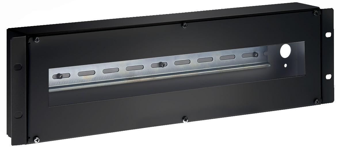 Contenitore Guida DIN 3U per Armadi 19'' Nero