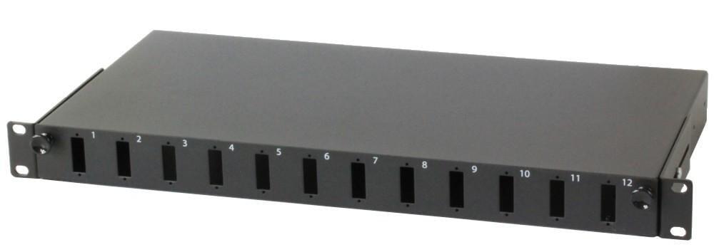 Cassetto Rack 19'' Fibra Ottica 12 porte SC Duplex Nero