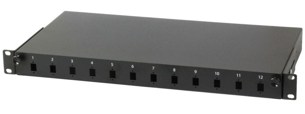 Cassetto Rack 19'' Fibra Ottica 12 porte LC Duplex/SC Simplex Nero