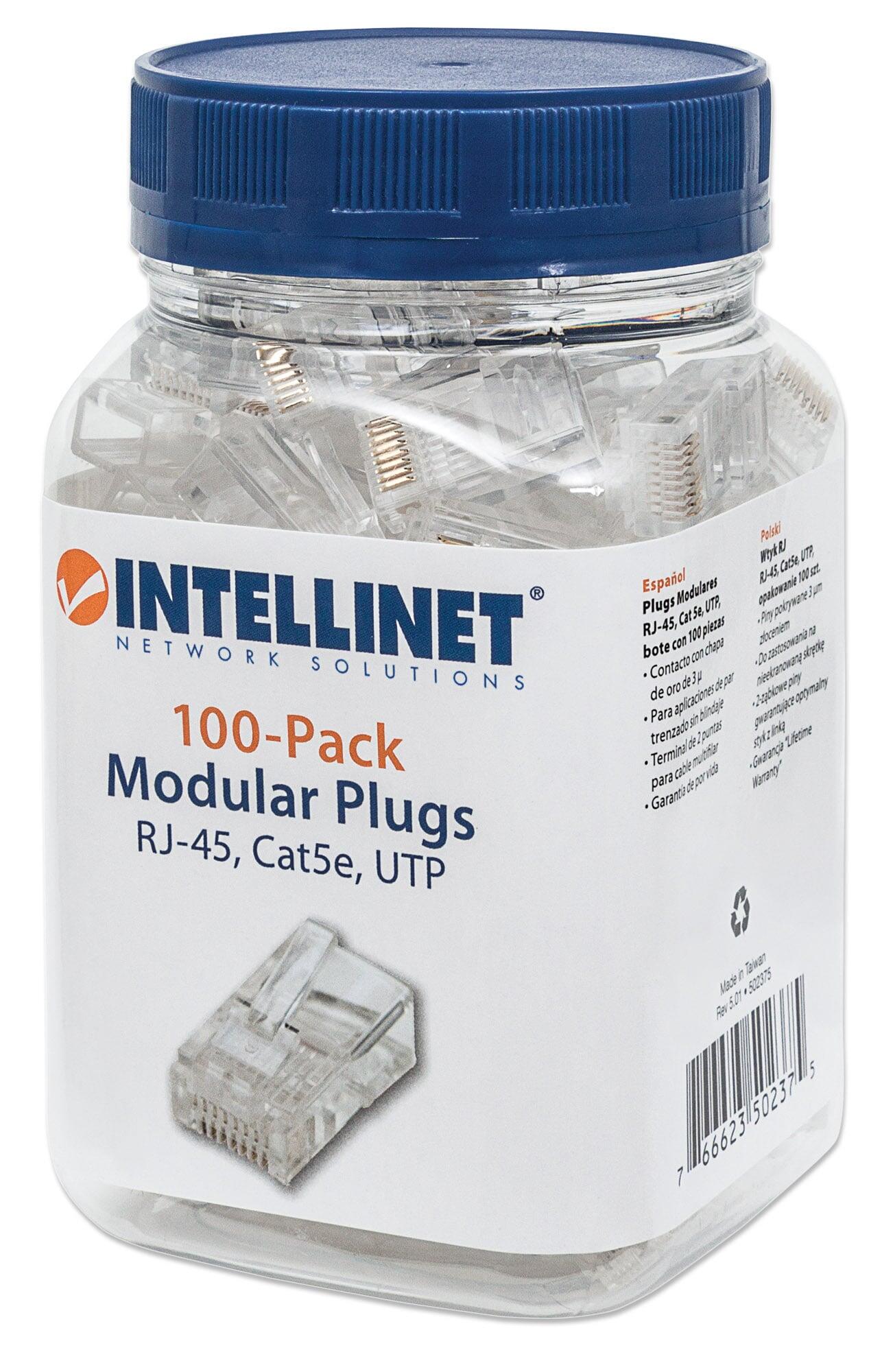 Confezione 100 Plug RJ45 UTP per Cavo Flessibile Cat.5E