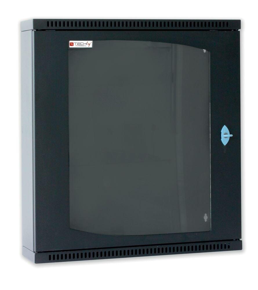 Armadio Rack 19'' Flat a muro p.15cm 12 unità sezione unica Nero