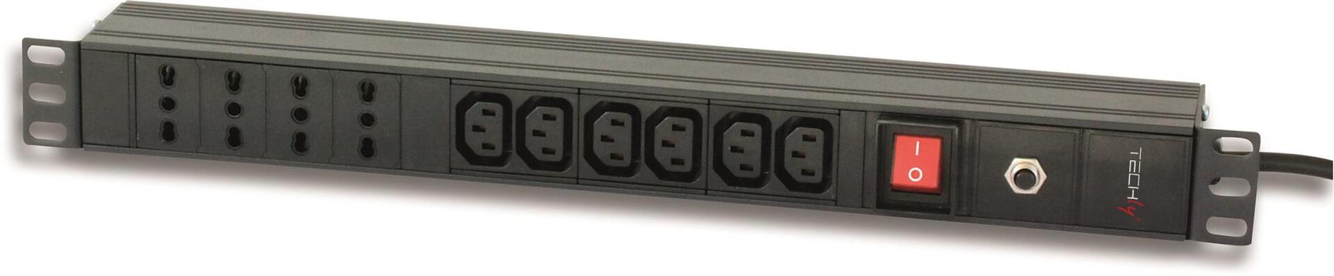 Multipresa 4 IT + 6 VDE da Rack 19'' con Interruttore Spina Italiana 1U