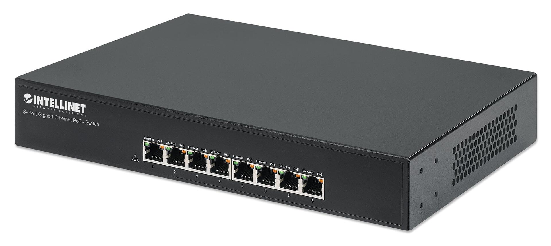 Switch 8 porte Gigabit PoE+