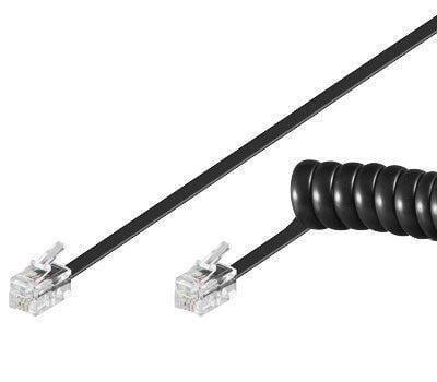 Cavo telefonico spiralato per cornetta 4mt RJ10 4P4C Nero