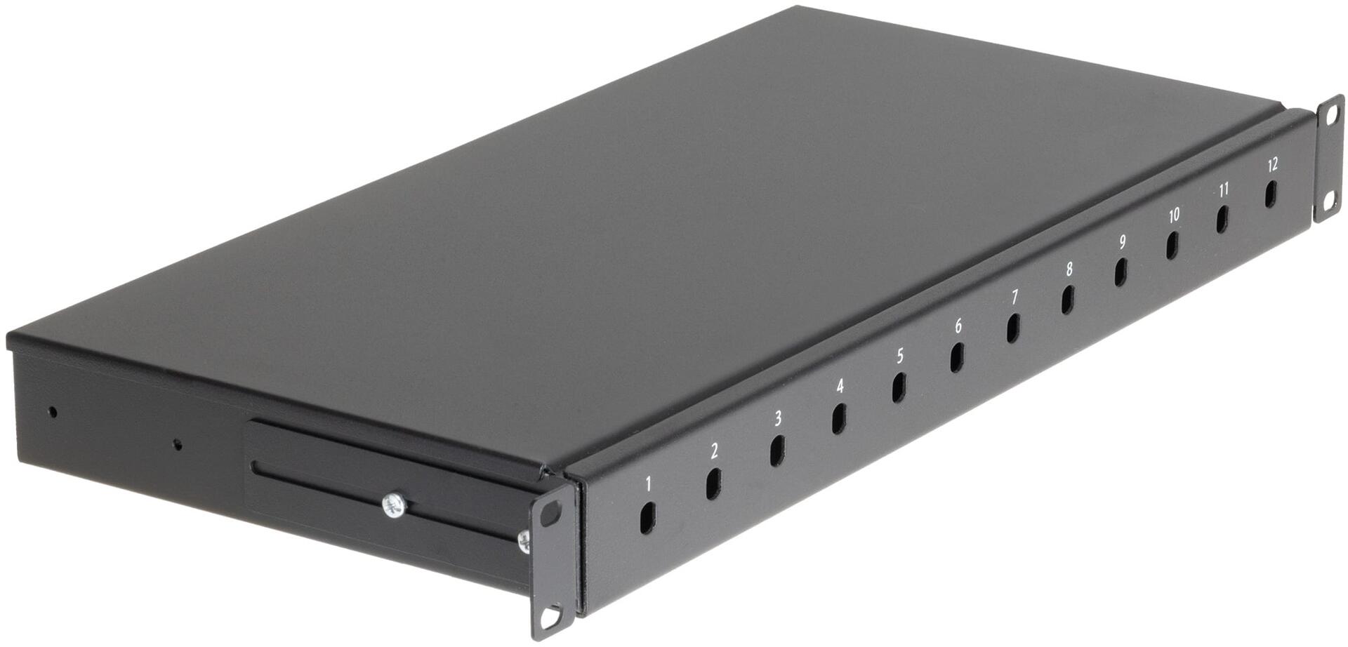 Cassetto Ottico 19'' 12 porte ST Nero Fisso