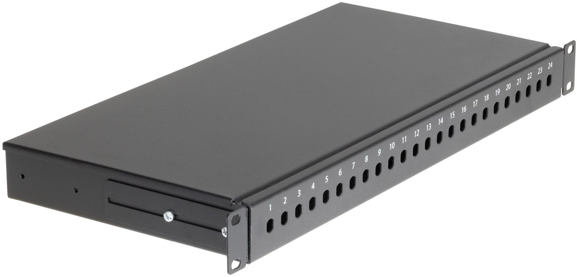 Cassetto Ottico 19'' 24 porte ST Nero Fisso