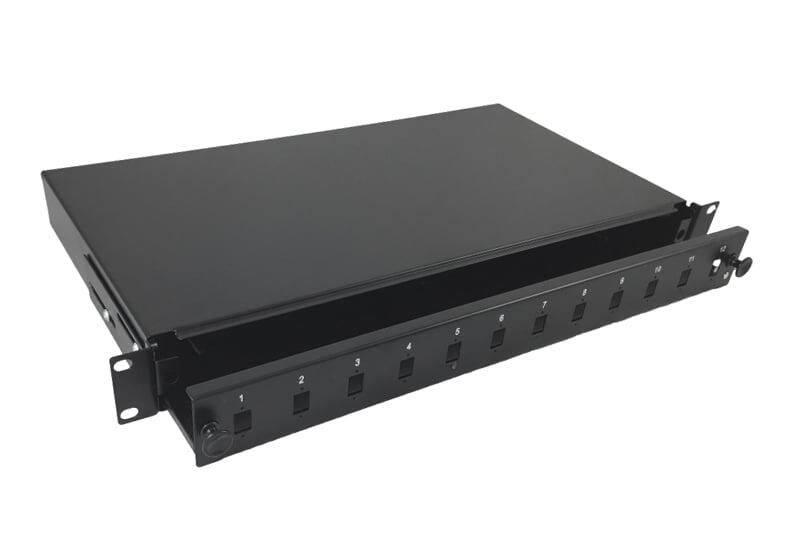 Cassetto Ottico 19'' 12 porte LC Duplex Nero