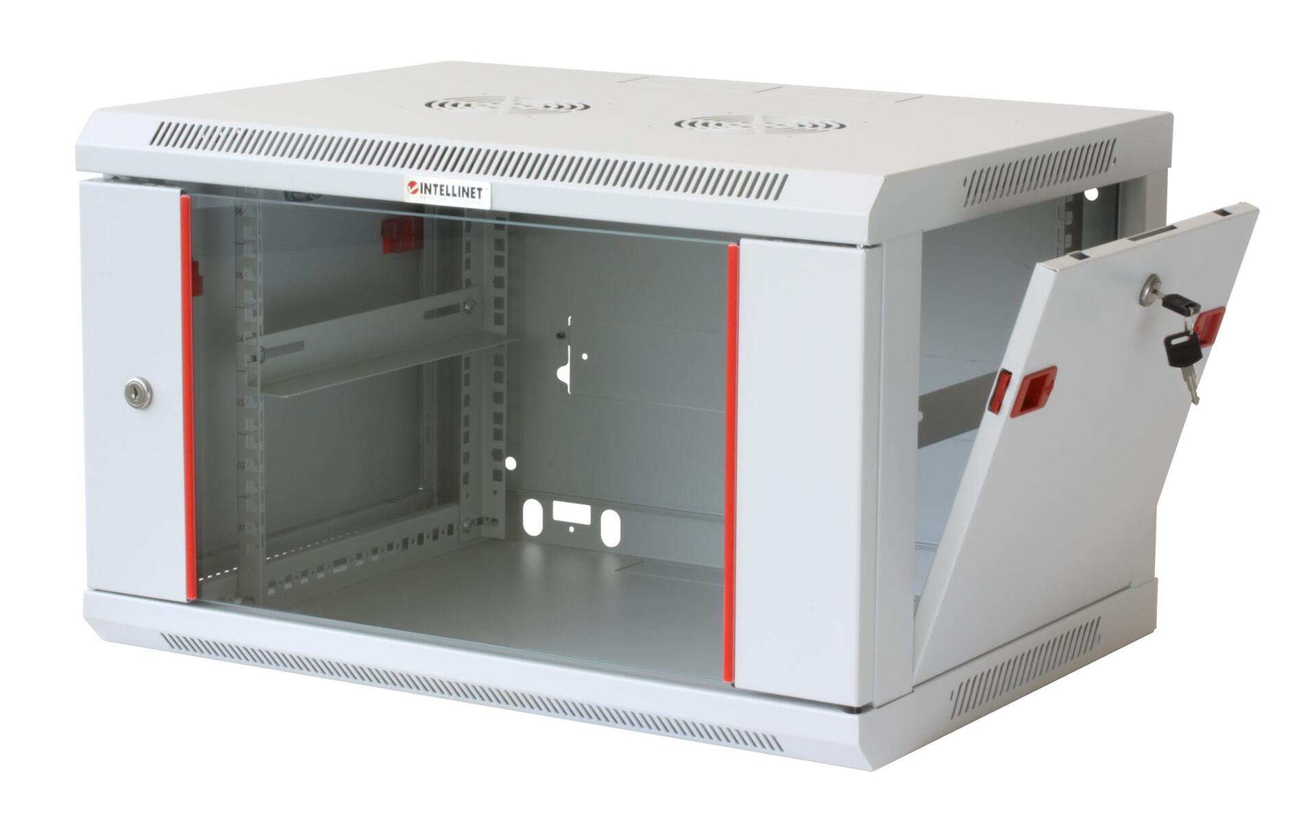 Armadio Rack 19'' a muro 9 unità sezione unica prof. 600mm Grigio