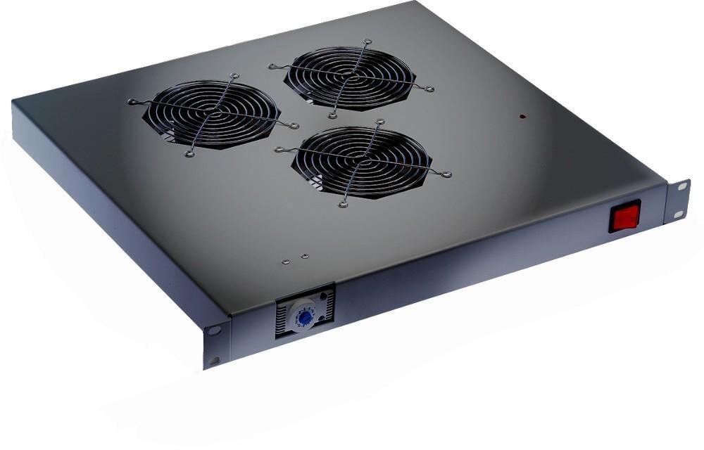 Ventole per Rack 19'' 3 Ventole con Termostato Nero