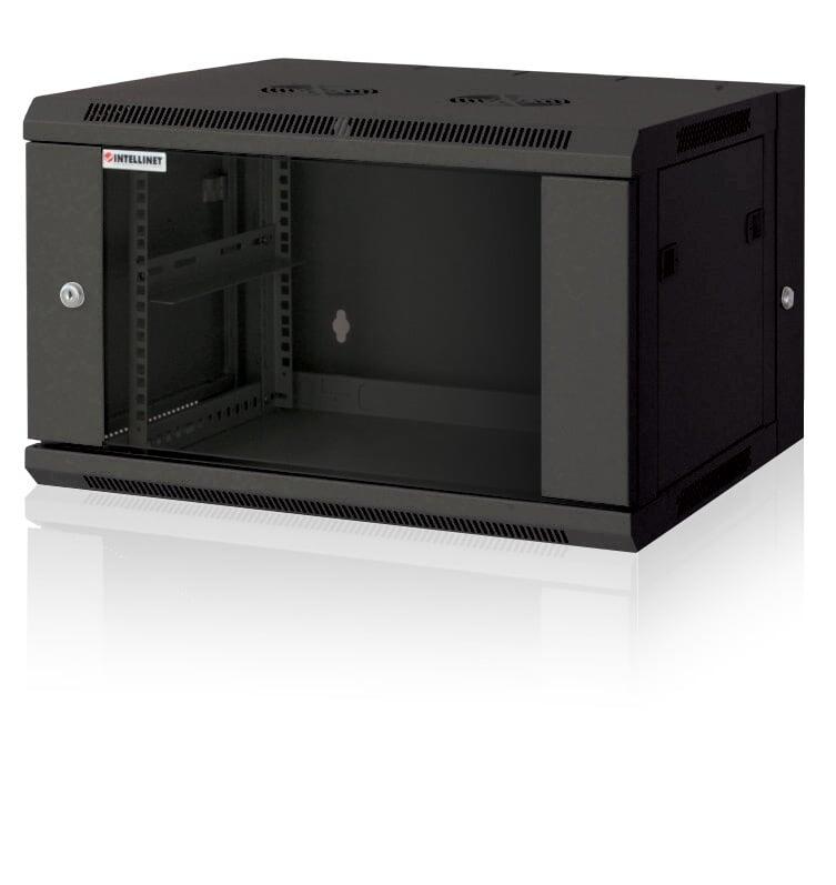 Armadio Rack 19'' a muro 9 unità due sezioni Nero