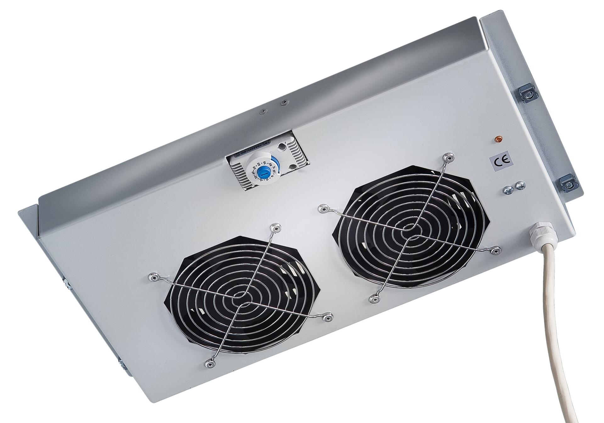 Gruppo di Ventilazione a Soffitto per Rack 19'' 2 Ventole Grigio