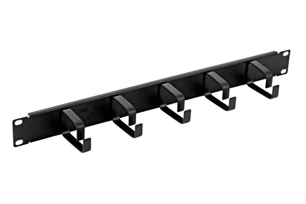 Pannello Passacavi 5 Anelli Senza Fori 1U Nero