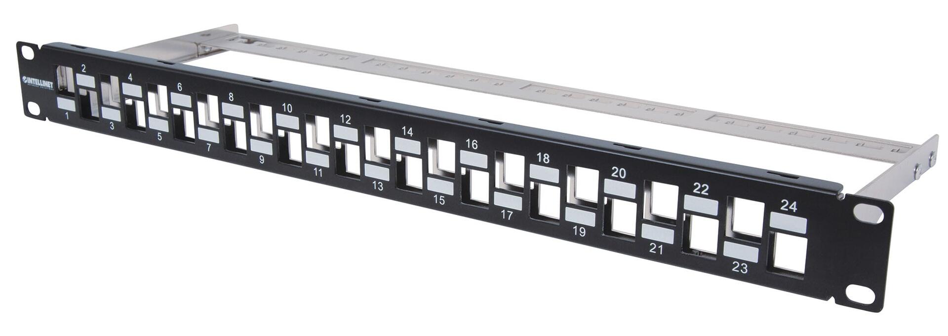 Pannello Patch Slim 1HE 24 Posti  Keystone Senza Frutti Nero