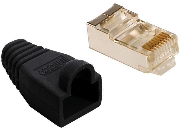 Plug Copriconnettore Cat.5E RJ45 Cavo Schermato 100pz Nero