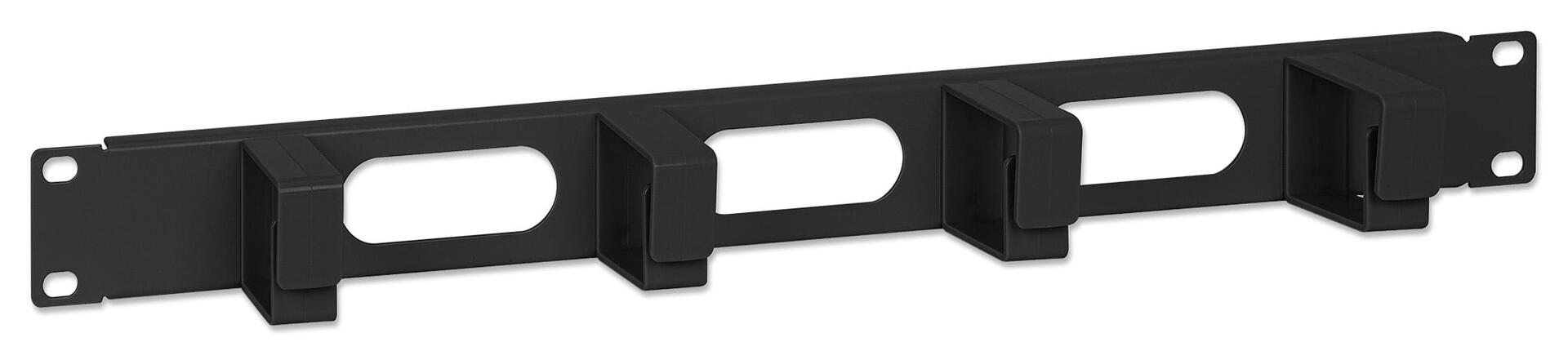 Pannello Passacavi 4 Anelli Corti 3 Fori 1U Nero