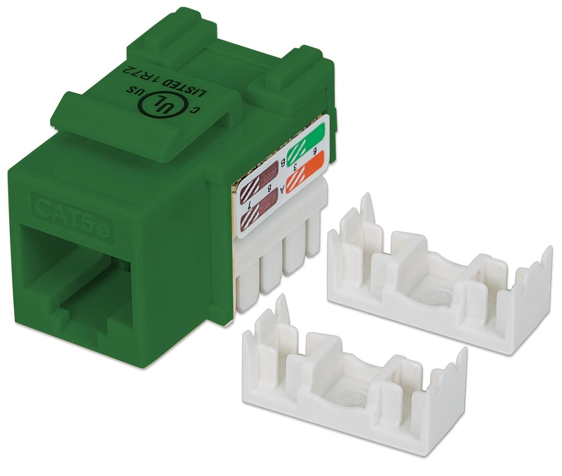 Frutto Keystone RJ45 Cat.5E UTP IDC 90° Verde