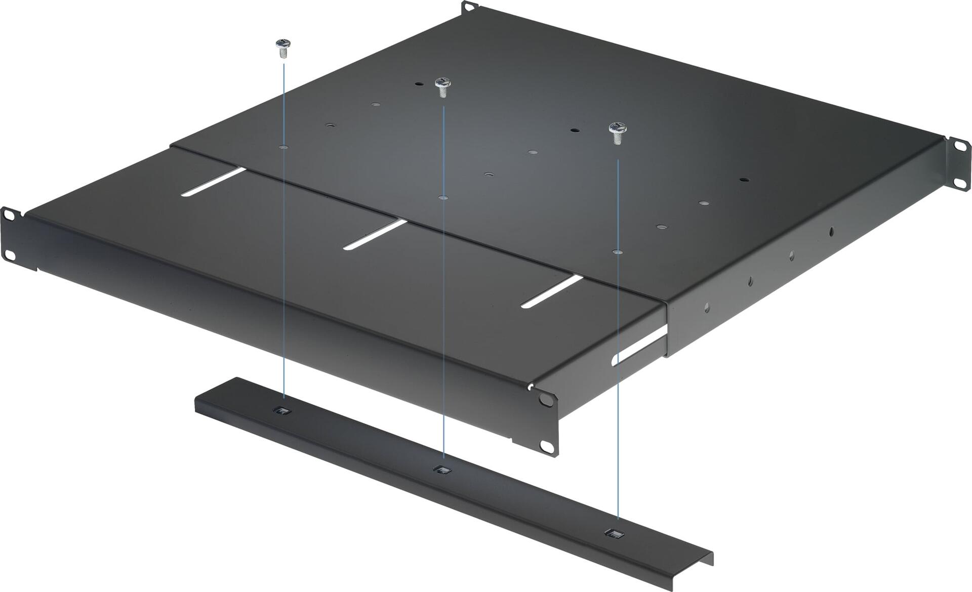 Mensola estensibile per Rack 19'' 1U Nero 4 punti
