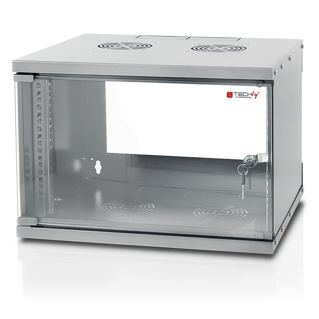 Armadio Rack 19'' a Muro 6U prof. 450 Grigio Assemblato