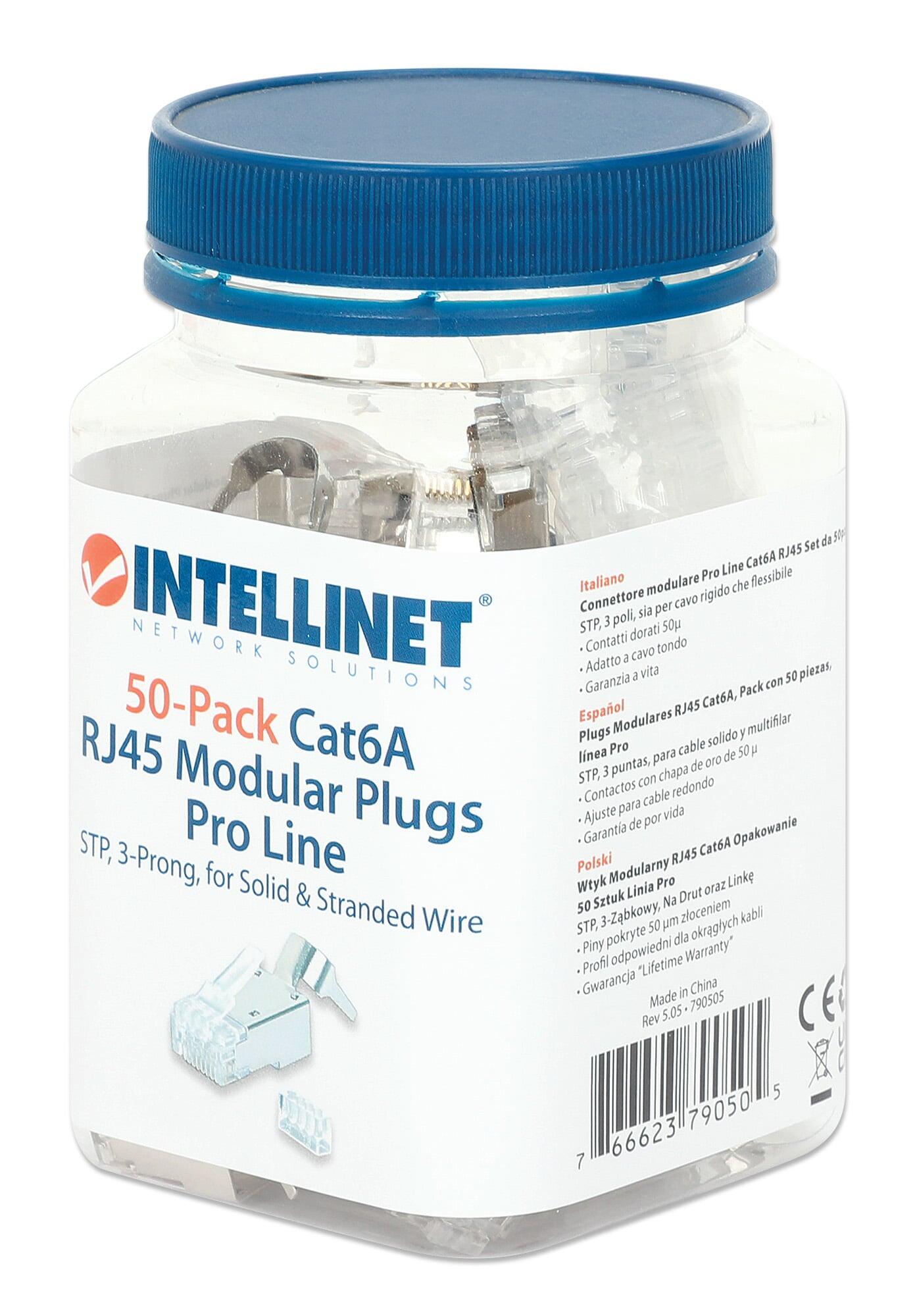 Confezione 50 Plug RJ45 STP per Cavo Rigido Flessibile Cat.6A STP