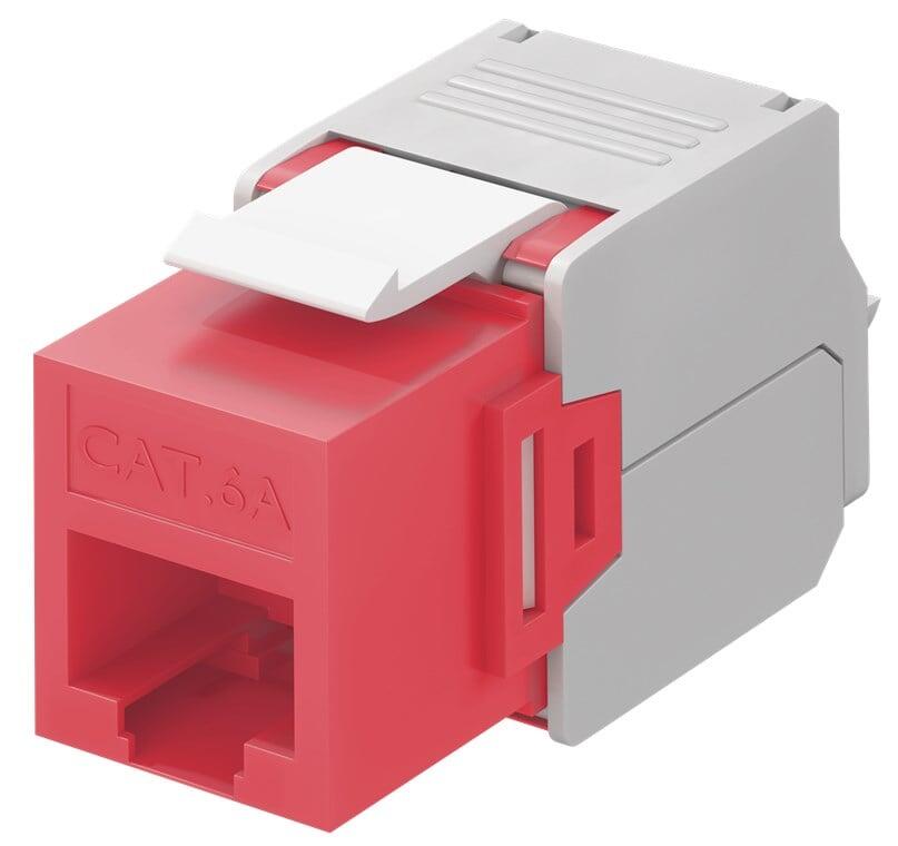 Frutto Keystone RJ45 Cat6A UTP 500MHz Rosso