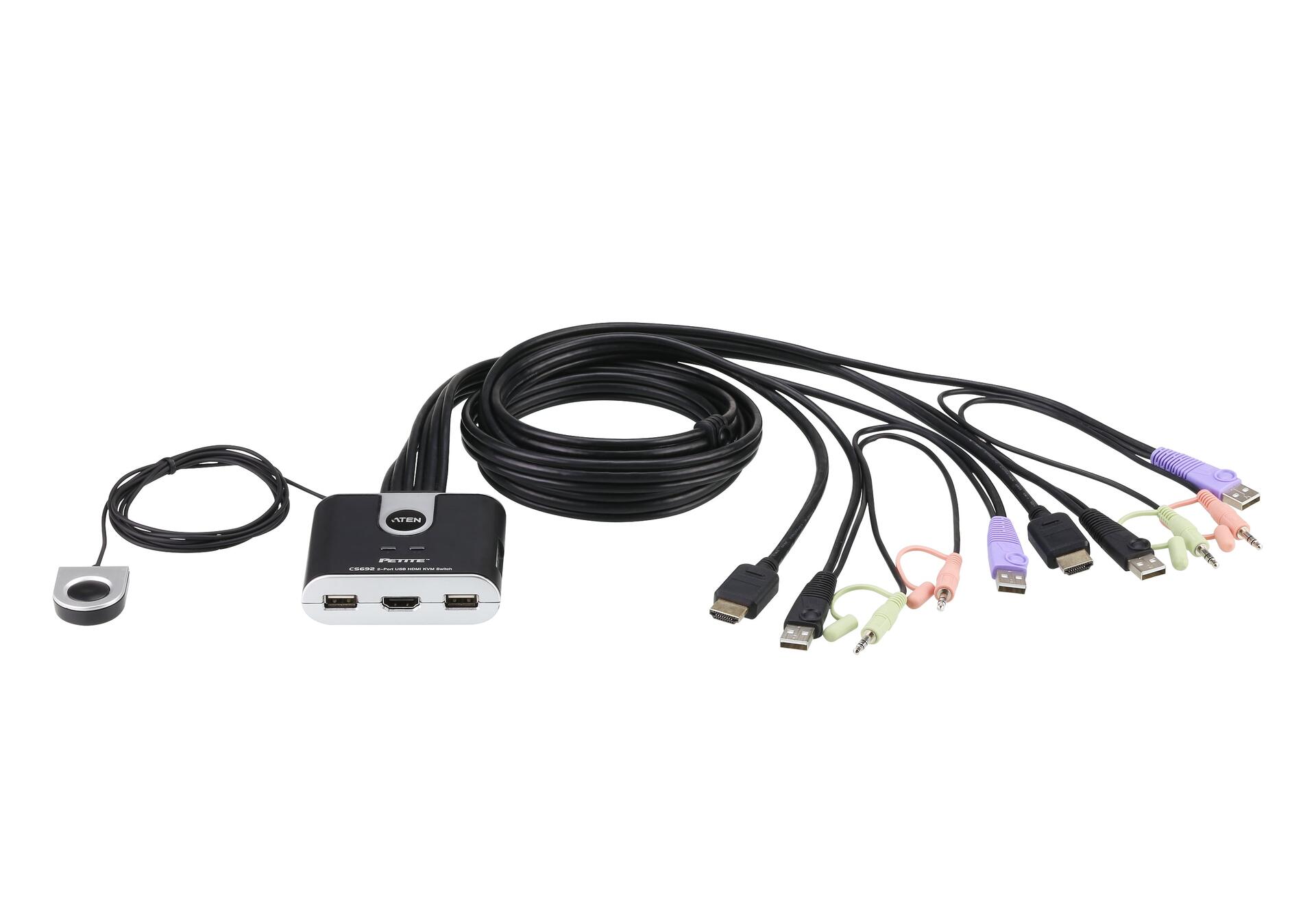 Switch KVM USB HDMI a 2 porte con Audio, CS692