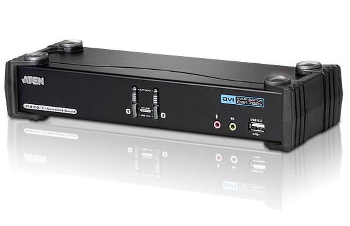 Switch KVM USB DVI Dual Link a 2 porte con audio e hub USB, CS1782A